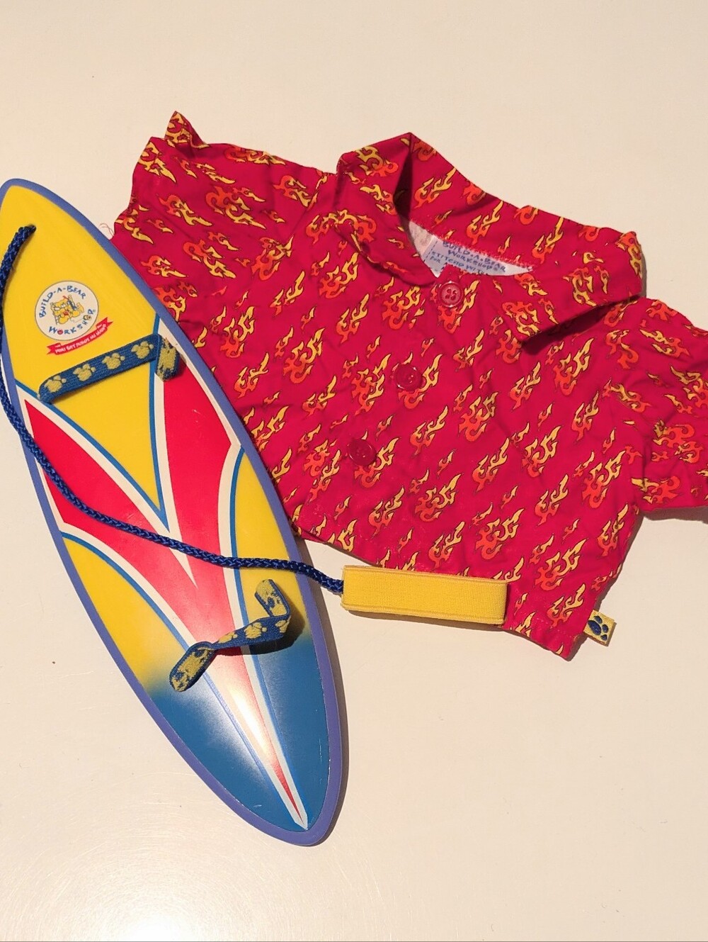 BABW Build A Bear Workshop Boy  Flame Shirt & Surf Board